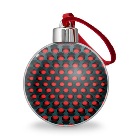 Ёлочный шар с принтом Раскалённый красный 3Д в Санкт-Петербурге, Пластик | Диаметр: 77 мм | горошек | железо | жесть | излучение | иллюзия | круги | лампочки | металл | оболочка | объём | сияние | соты | сталь | фонари | шарики | шары