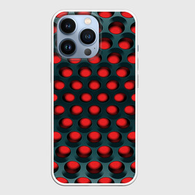 Чехол для iPhone 13 Pro с принтом Раскалённый красный 3Д в Санкт-Петербурге,  |  | Тематика изображения на принте: горошек | железо | жесть | излучение | иллюзия | круги | лампочки | металл | оболочка | объём | сияние | соты | сталь | фонари | шарики | шары