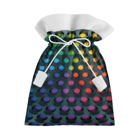 Подарочный 3D мешок с принтом 3Д спектр в Санкт-Петербурге, 100% полиэстер | Размер: 29*39 см | горошек | железо | жесть | излучение | иллюзия | круги | лампочки | металл | оболочка | объём | радуга | сияние | соты | сталь | фонари | шарики | шары