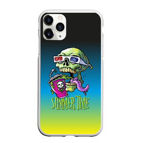 Чехол для iPhone 11 Pro Max матовый с принтом Cool skull в Санкт-Петербурге, Силикон |  | Тематика изображения на принте: bones | grin | jaw | juice | skull | teeth | tongue | зубы | кости | оскал | очки | пасть | сок | череп | язык