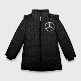 Зимняя куртка для девочек 3D с принтом MERCEDES-BENZ AMG в Санкт-Петербурге, ткань верха — 100% полиэстер; подклад — 100% полиэстер, утеплитель — 100% полиэстер. | длина ниже бедра, удлиненная спинка, воротник стойка и отстегивающийся капюшон. Есть боковые карманы с листочкой на кнопках, утяжки по низу изделия и внутренний карман на молнии. 

Предусмотрены светоотражающий принт на спинке, радужный светоотражающий элемент на пуллере молнии и на резинке для утяжки. | amg | auto | brabus | carbon | mercedes | sport | авто | автомобиль | автомобильные | амг | брабус | бренд | карбон | марка | машины | мерседес | спорт