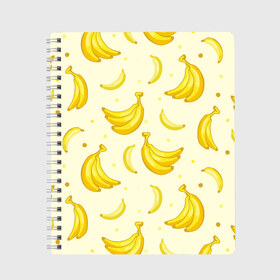 Тетрадь с принтом Банана в Санкт-Петербурге, 100% бумага | 48 листов, плотность листов — 60 г/м2, плотность картонной обложки — 250 г/м2. Листы скреплены сбоку удобной пружинной спиралью. Уголки страниц и обложки скругленные. Цвет линий — светло-серый
 | pattern | textures | tnt | абстракция | бананабум | бананы | ветки | взрыв | геометрия | градиент | дождь | заливка | обезьяна | паттерны | пиксели | пикси | продукты | текстура | текстуры | тнт | фигуры | фон