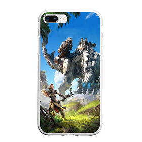 Чехол для iPhone 7Plus/8 Plus матовый с принтом HORIZON ZERO DAWN в Санкт-Петербурге, Силикон | Область печати: задняя сторона чехла, без боковых панелей | aloy | antasy girl | art | artwork | digital art | fantasy | horizon | horizon: zero dawn | landscape | tallneck | warrior fantasy | weapon | zero dawn