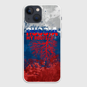 Чехол для iPhone 13 mini с принтом Russia my roots в Санкт-Петербурге,  |  | ru | rus | russia | team | герб | двуглавый | знак | империя | логотип | надпись | национальный | орел | патриот | родина | российская | россия | русич | русский | русь | рф | сборная | символ | спорт | страна