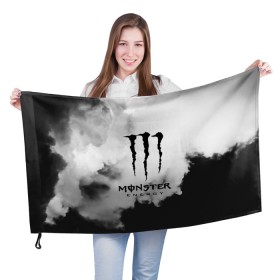 Флаг 3D с принтом MONSTER ENERGY в Санкт-Петербурге, 100% полиэстер | плотность ткани — 95 г/м2, размер — 67 х 109 см. Принт наносится с одной стороны | adrenalin | energy monster | monster | monster energy | monstr | sport | адреналин | монстер | монстр | напиток | спорт | энергетик