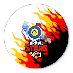 Коврик для мышки круглый с принтом BRAWL STARS NANI. в Санкт-Петербурге, резина и полиэстер | круглая форма, изображение наносится на всю лицевую часть | brawl stars | crow | gale | leon | leon shark | max | nani | sally leon | shark | sprout | tara | virus 8 bit | werewolf leon | акула | берли | бравл старс | ворон | макс | нани | оборотень