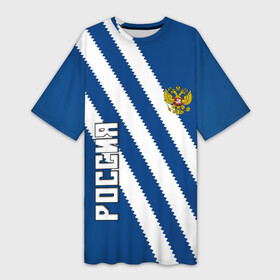 Платье-футболка 3D с принтом RUSSIA SPORT в Санкт-Петербурге,  |  | russia | russia sport | народный | народный стиль | отечество | патриот | роспись | россия | россия спорт | русский | спорт | триколор | узоры | флаг | я русский