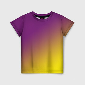 Детская футболка 3D с принтом ГРАДИЕНТ в Санкт-Петербурге, 100% гипоаллергенный полиэфир | прямой крой, круглый вырез горловины, длина до линии бедер, чуть спущенное плечо, ткань немного тянется | gradient | summer | textures | tie dye | абстракт | градиент | желтая | лето | переход | радуга | тай дай | текстура | текстуры | фиолетовая | хиппи | цвета