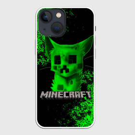 Чехол для iPhone 13 mini с принтом MINECRAFT CAT в Санкт-Петербурге,  |  | Тематика изображения на принте: creeper | game | minecraft | блоки | игра | квадраты | компьютерная | кот | котенок | кошка | крипер | криппер | майнкрафт | огонь