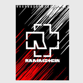 Скетчбук с принтом Rammstein в Санкт-Петербурге, 100% бумага
 | 48 листов, плотность листов — 100 г/м2, плотность картонной обложки — 250 г/м2. Листы скреплены сверху удобной пружинной спиралью | rammstein | rock | индастриал метал | метал группа | музыка | музыкальная группа | немецкая метал группа | рамштайн | рок | хард рок