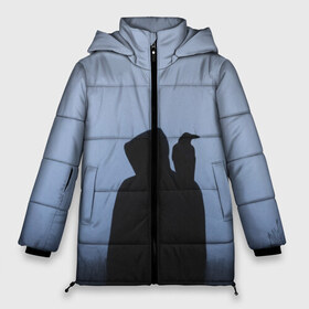 Женская зимняя куртка 3D с принтом Силуэт ворон капюшон ночь в Санкт-Петербурге, верх — 100% полиэстер; подкладка — 100% полиэстер; утеплитель — 100% полиэстер | длина ниже бедра, силуэт Оверсайз. Есть воротник-стойка, отстегивающийся капюшон и ветрозащитная планка. 

Боковые карманы с листочкой на кнопках и внутренний карман на молнии | вечер | ворон | дьявол | капюшон | монстр | мрачно | ночь | птица | путник | силуэт | символ | сумерки | хэллоуин