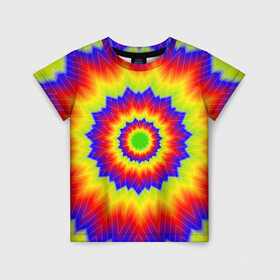 Детская футболка 3D с принтом Tie-Dye в Санкт-Петербурге, 100% гипоаллергенный полиэфир | прямой крой, круглый вырез горловины, длина до линии бедер, чуть спущенное плечо, ткань немного тянется | abstract | colorful | dye | gradient | texture | tie | абстракция | градиент | дай | тай | текстура | цветной