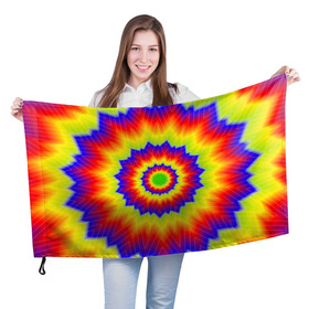 Флаг 3D с принтом Tie-Dye в Санкт-Петербурге, 100% полиэстер | плотность ткани — 95 г/м2, размер — 67 х 109 см. Принт наносится с одной стороны | abstract | colorful | dye | gradient | texture | tie | абстракция | градиент | дай | тай | текстура | цветной