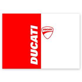 Поздравительная открытка с принтом DUCATI [4] в Санкт-Петербурге, 100% бумага | плотность бумаги 280 г/м2, матовая, на обратной стороне линовка и место для марки
 | Тематика изображения на принте: ducati | moto | дукати | мото | мотоцикл