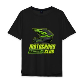 Мужская футболка хлопок Oversize с принтом Motocross Racing (Z) в Санкт-Петербурге, 100% хлопок | свободный крой, круглый ворот, “спинка” длиннее передней части | 2020 | auto | bike | moto | motorcycle | sport | авто | автомобиль | автомобильные | байк | бренд | марка | машины | мото | мотоциклы | спорт