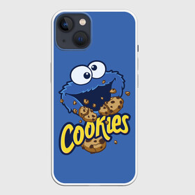 Чехол для iPhone 13 с принтом Cookies в Санкт-Петербурге,  |  | cookie | cookiemonster | delicious | eat | monster | yummy | еда | коржик | куки | кукимонстр | монстр | печенье | сезам | сладости | улица | улицасезам