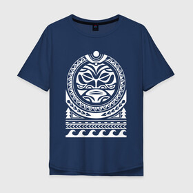 Мужская футболка хлопок Oversize с принтом Солнце и скат в полинезия в Санкт-Петербурге, 100% хлопок | свободный крой, круглый ворот, “спинка” длиннее передней части | маори | мауи | орнамент | полинезийский стиль | полинезия | скат | солнце | тату | татуировка