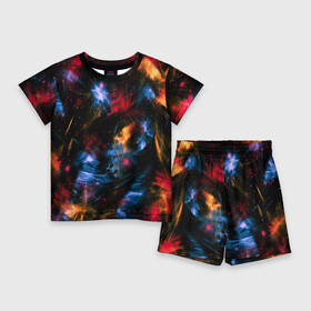 Детский костюм с шортами 3D с принтом КОСМИЧЕСКИЕ ВОЛНЫ в Санкт-Петербурге,  |  | colors | galaxy | paints | space | star
nebula | texture | абстракция | брызги | вселенная | галактика | звезда | звезды | космический | краски | планеты | текстуры