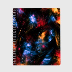Тетрадь с принтом КОСМИЧЕСКИЕ ВОЛНЫ в Санкт-Петербурге, 100% бумага | 48 листов, плотность листов — 60 г/м2, плотность картонной обложки — 250 г/м2. Листы скреплены сбоку удобной пружинной спиралью. Уголки страниц и обложки скругленные. Цвет линий — светло-серый
 | colors | galaxy | paints | space | star
nebula | texture | абстракция | брызги | вселенная | галактика | звезда | звезды | космический | краски | планеты | текстуры