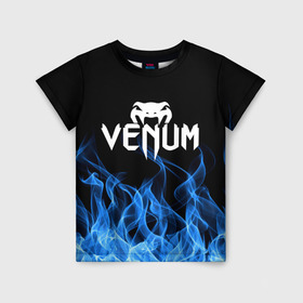 Детская футболка 3D с принтом VENUM. в Санкт-Петербурге, 100% гипоаллергенный полиэфир | прямой крой, круглый вырез горловины, длина до линии бедер, чуть спущенное плечо, ткань немного тянется | mma | sport | venum | бокс | венум | единоборство | мма | спорт
