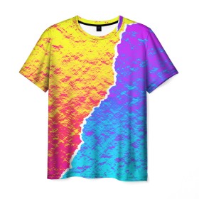 Мужская футболка 3D с принтом Цветные переливы в Санкт-Петербурге, 100% полиэфир | прямой крой, круглый вырез горловины, длина до линии бедер | абстрактный | блестящие | волны | геометрия | градиент | краски | летний | лето | море | небо | неоновые | облака | океан | перламутр | поп | радуга | радужный | разноцветные | река | ретро | русалка