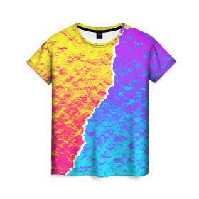 Женская футболка 3D с принтом Цветные переливы в Санкт-Петербурге, 100% полиэфир ( синтетическое хлопкоподобное полотно) | прямой крой, круглый вырез горловины, длина до линии бедер | абстрактный | блестящие | волны | геометрия | градиент | краски | летний | лето | море | небо | неоновые | облака | океан | перламутр | поп | радуга | радужный | разноцветные | река | ретро | русалка