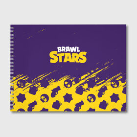 Альбом для рисования с принтом BRAWL STARS БРАВЛ СТАРС в Санкт-Петербурге, 100% бумага
 | матовая бумага, плотность 200 мг. | 8 bit | 8бит | brawl | cnfhc | crow | hfdk | leon | logo | sandy | skull | spike | stars | бравл | бравла | браво | игра | игры | икфцд | кроу | леон | лого | логотип | символ | спайк | старс | старса | сэнди | череп | ыефкы