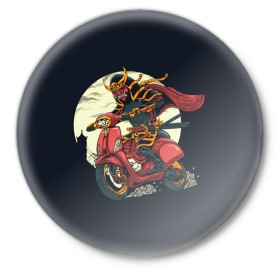 Значок с принтом Samurai Biker (Z) в Санкт-Петербурге,  металл | круглая форма, металлическая застежка в виде булавки | 2020 | auto | bike | moto | motorcycle | samurai | sport | авто | автомобиль | автомобильные | байк | бренд | буке | воин | вояк | марка | машины | мононофу | мото | мотоциклы | мститель | мушя | ниндзя | сабурай | самурай | слуга