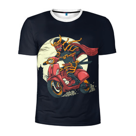 Мужская футболка 3D спортивная с принтом Samurai Biker (Z) в Санкт-Петербурге, 100% полиэстер с улучшенными характеристиками | приталенный силуэт, круглая горловина, широкие плечи, сужается к линии бедра | 2020 | auto | bike | moto | motorcycle | samurai | sport | авто | автомобиль | автомобильные | байк | бренд | буке | воин | вояк | марка | машины | мононофу | мото | мотоциклы | мститель | мушя | ниндзя | сабурай | самурай | слуга