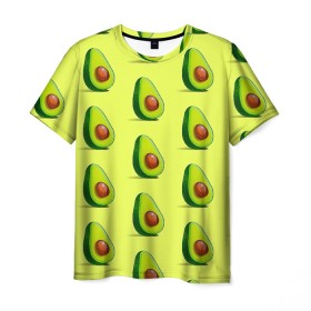 Мужская футболка 3D с принтом Авокадо в Санкт-Петербурге, 100% полиэфир | прямой крой, круглый вырез горловины, длина до линии бедер | авокадо | арт | в разрезе | вкусно | вкусный фрукт | желтый | зеленый | косточка | крупная косточка | разрез | рисунок | сладко | сочно | фрукт