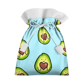 Подарочный 3D мешок с принтом Милое авокадо в Санкт-Петербурге, 100% полиэстер | Размер: 29*39 см | Тематика изображения на принте: авокадо | арт | вкусняшка | мило | милое | рисунок | сердечко | сердце | фрукт | шоколад
