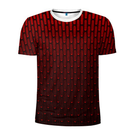 Мужская футболка 3D спортивная с принтом текстура красный градиент в Санкт-Петербурге, 100% полиэстер с улучшенными характеристиками | приталенный силуэт, круглая горловина, широкие плечи, сужается к линии бедра | Тематика изображения на принте: геометрия | градиент | красный | линии | поверхность | простота | симметрия | текстура | точки | черный