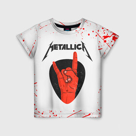 Детская футболка 3D с принтом METALLICA (Z) в Санкт-Петербурге, 100% гипоаллергенный полиэфир | прямой крой, круглый вырез горловины, длина до линии бедер, чуть спущенное плечо, ткань немного тянется | Тематика изображения на принте: kurt kobein | metallica | rock | курт кобейн | металика | металлика | рок | супер звезда