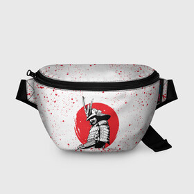 Поясная сумка 3D с принтом Самурай в каплях крови (Z) в Санкт-Петербурге, 100% полиэстер | плотная ткань, ремень с регулируемой длиной, внутри несколько карманов для мелочей, основное отделение и карман с обратной стороны сумки застегиваются на молнию | samurai | буке | воин | вояк | мононофу | мститель | мушя | ниндзя | сабурай | самурай | самурай в крови | слуга | солдат | цувамоно