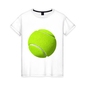 Женская футболка хлопок с принтом Теннис в Санкт-Петербурге, 100% хлопок | прямой крой, круглый вырез горловины, длина до линии бедер, слегка спущенное плечо | exclusive merch | большой | игра | мяч | спорт | теннис