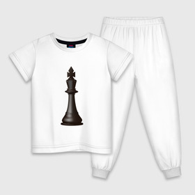 Детская пижама хлопок с принтом Король в Санкт-Петербурге, 100% хлопок |  брюки и футболка прямого кроя, без карманов, на брюках мягкая резинка на поясе и по низу штанин
 | exclusive merch | игра | интеллектуальная | король | спорт | фигура | шахматы