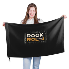Флаг 3D с принтом Rock and Roll (Z) в Санкт-Петербурге, 100% полиэстер | плотность ткани — 95 г/м2, размер — 67 х 109 см. Принт наносится с одной стороны | rock | rock and roll | блюз | госпел | драйв | кантри | качайся и катись | музыка | музыкальная | панк | панки | рок | рок н ролл | рокер | хой