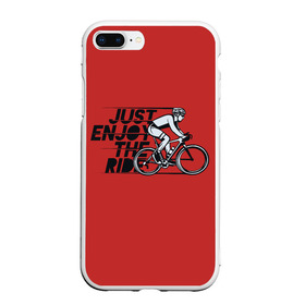 Чехол для iPhone 7/8 Plus матовый с принтом Just Enjoy the Ride (Z) в Санкт-Петербурге, Силикон | Область печати: задняя сторона чехла, без боковых панелей | Тематика изображения на принте: bicycle | bicyclist | bike | biker | bmx | cycle | rider | байкер | бмх | вело | велогонщик | велосепедист | велосипед | велоспорт | гонщик