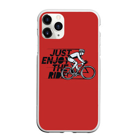 Чехол для iPhone 11 Pro Max матовый с принтом Just Enjoy the Ride (Z) в Санкт-Петербурге, Силикон |  | Тематика изображения на принте: bicycle | bicyclist | bike | biker | bmx | cycle | rider | байкер | бмх | вело | велогонщик | велосепедист | велосипед | велоспорт | гонщик