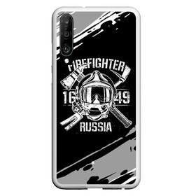 Чехол для Honor P30 с принтом FIREFIGHTER 1649 RUSSIA в Санкт-Петербурге, Силикон | Область печати: задняя сторона чехла, без боковых панелей | 112 | 27 декабря | firefighter | багор | белая | герб | гкчс | знак | лого | логотип | маска | мчс | мчсник | пожарная охрана | пожарник | пожарный | пч | россии | рф | серая | символ | служба | состаренная