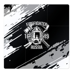 Магнитный плакат 3Х3 с принтом FIREFIGHTER 1649 RUSSIA в Санкт-Петербурге, Полимерный материал с магнитным слоем | 9 деталей размером 9*9 см | 112 | 27 декабря | firefighter | багор | белая | герб | гкчс | знак | лого | логотип | маска | мчс | мчсник | пожарная охрана | пожарник | пожарный | пч | россии | рф | серая | символ | служба | состаренная