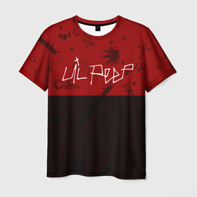 Мужская футболка 3D с принтом LIL PEEP / ЛИЛ ПИП в Санкт-Петербурге, 100% полиэфир | прямой крой, круглый вырез горловины, длина до линии бедер | beautiful | daddy | heart | life | lil | lilpeep | music | peep | rap | rapper | rip | tattoo | лил | лилпип | литл | лого | музыка | папочка | пип | рип | рожица | рэп | рэпер | рэперы | сердечко | сердце | символ | тату | татуировки