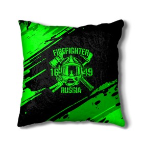 Подушка 3D с принтом FIREFIGHTER 1649 RUSSIA в Санкт-Петербурге, наволочка – 100% полиэстер, наполнитель – холлофайбер (легкий наполнитель, не вызывает аллергию). | состоит из подушки и наволочки. Наволочка на молнии, легко снимается для стирки | Тематика изображения на принте: 112 | firefighter | багор | герб | гкчс | зеленая | знак | лого | логотип | мчс | мчсник | пожарная охрана | пожарник | пожарный | пч | россии | рф | серая | символ | служба | спасатель | спасения | топор | флаг