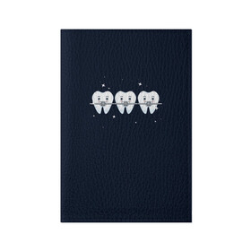 Обложка для паспорта матовая кожа с принтом Зубы в Санкт-Петербурге, натуральная матовая кожа | размер 19,3 х 13,7 см; прозрачные пластиковые крепления | sgv | блеск | брекеты | зубы | стоматолог