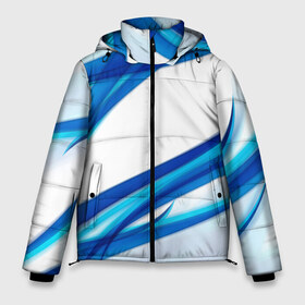 Мужская зимняя куртка 3D с принтом STRIPES BLUE в Санкт-Петербурге, верх — 100% полиэстер; подкладка — 100% полиэстер; утеплитель — 100% полиэстер | длина ниже бедра, свободный силуэт Оверсайз. Есть воротник-стойка, отстегивающийся капюшон и ветрозащитная планка. 

Боковые карманы с листочкой на кнопках и внутренний карман на молнии. | abstract | abstraction | geometry | line | pattern | psy | абстрактный | абстракция | геометрия | краски | кубики | линии | неоновые | неоновый | психоделика | текстура