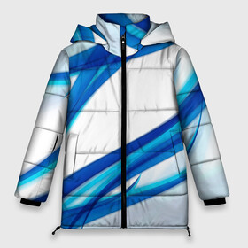 Женская зимняя куртка 3D с принтом STRIPES BLUE в Санкт-Петербурге, верх — 100% полиэстер; подкладка — 100% полиэстер; утеплитель — 100% полиэстер | длина ниже бедра, силуэт Оверсайз. Есть воротник-стойка, отстегивающийся капюшон и ветрозащитная планка. 

Боковые карманы с листочкой на кнопках и внутренний карман на молнии | abstract | abstraction | geometry | line | pattern | psy | абстрактный | абстракция | геометрия | краски | кубики | линии | неоновые | неоновый | психоделика | текстура