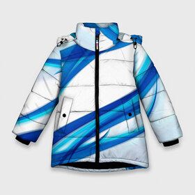 Зимняя куртка для девочек 3D с принтом STRIPES BLUE в Санкт-Петербурге, ткань верха — 100% полиэстер; подклад — 100% полиэстер, утеплитель — 100% полиэстер. | длина ниже бедра, удлиненная спинка, воротник стойка и отстегивающийся капюшон. Есть боковые карманы с листочкой на кнопках, утяжки по низу изделия и внутренний карман на молнии. 

Предусмотрены светоотражающий принт на спинке, радужный светоотражающий элемент на пуллере молнии и на резинке для утяжки. | abstract | abstraction | geometry | line | pattern | psy | абстрактный | абстракция | геометрия | краски | кубики | линии | неоновые | неоновый | психоделика | текстура
