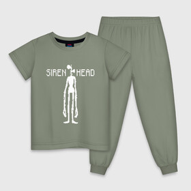 Детская пижама хлопок с принтом Siren Head в Санкт-Петербурге, 100% хлопок |  брюки и футболка прямого кроя, без карманов, на брюках мягкая резинка на поясе и по низу штанин
 | game | scp | siren head | игра | монстр | персонаж | пиксель арт | сирена | сиреноголовый | чудовище