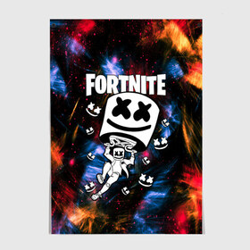 Постер с принтом FORTNITE x MARSHMELLO в Санкт-Петербурге, 100% бумага
 | бумага, плотность 150 мг. Матовая, но за счет высокого коэффициента гладкости имеет небольшой блеск и дает на свету блики, но в отличии от глянцевой бумаги не покрыта лаком | deadmau5 | fortnite | fortnite 2 | fortnite x маршмелло | ikonik | marshmello | ninja | ninja streamer | raven | travis scott | ворон | иконик | ниндзя | пили | рейвен | трэвис скотт | фортнайт