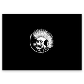 Поздравительная открытка с принтом Панк (Z) в Санкт-Петербурге, 100% бумага | плотность бумаги 280 г/м2, матовая, на обратной стороне линовка и место для марки
 | shaman | skull | вождь | гот | дух | кладбище | мертвец | мертвый | микрофон | музыка | панк | перья | принт | рок | скелет | хой | череп | шаман | эмо | эракез